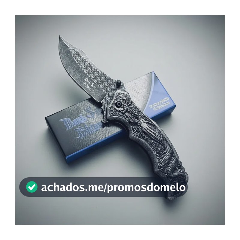 Canivete Dark Side Blades, Dragão Alto Relevo Stainless Usa Cinza-escuro