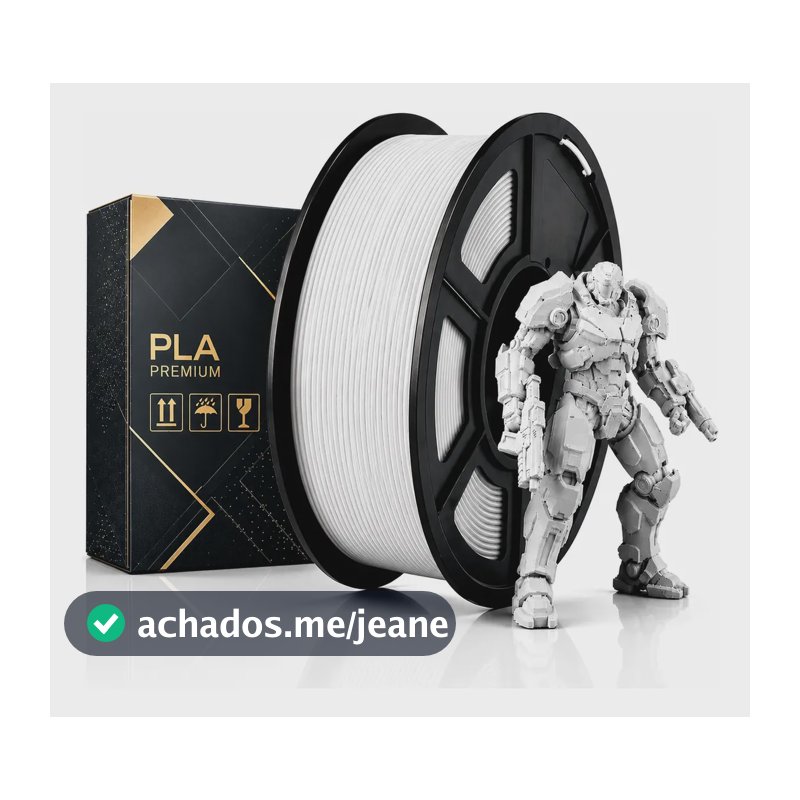 Filamento 3d Pla Plus 1,75 Mm 1kg Premium Cor Branco Branco