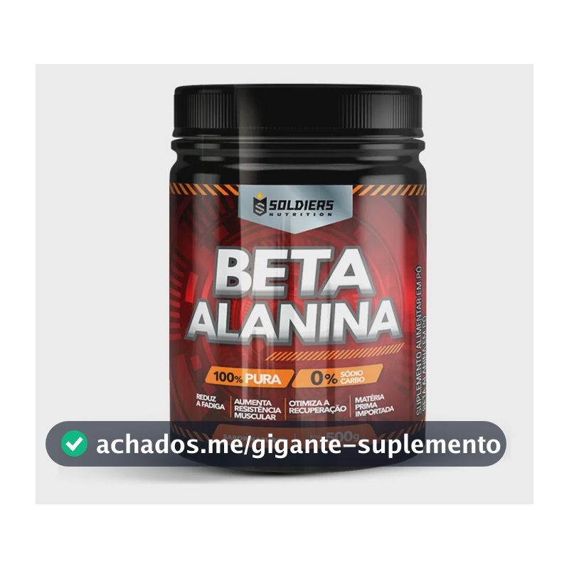 Beta Alanina Soldiers Nutrition 500g Pura Suplemento Em Pó Natural