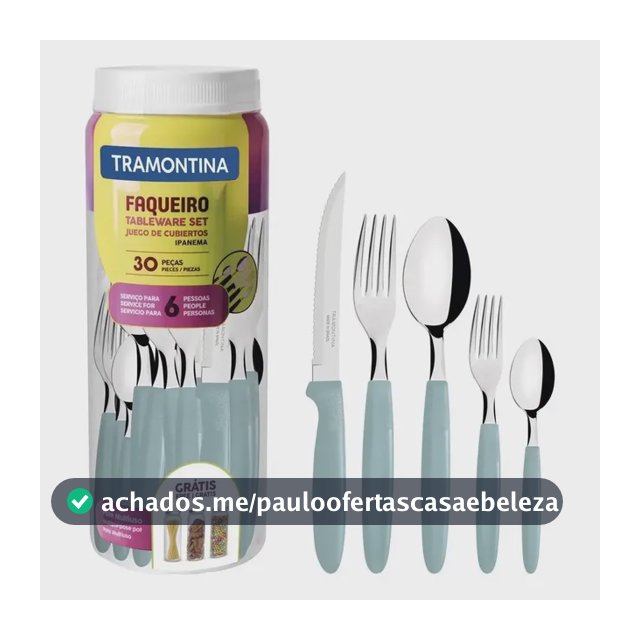 Faqueiro Tramontina Ipanema Em Inox Menta 30 Peças