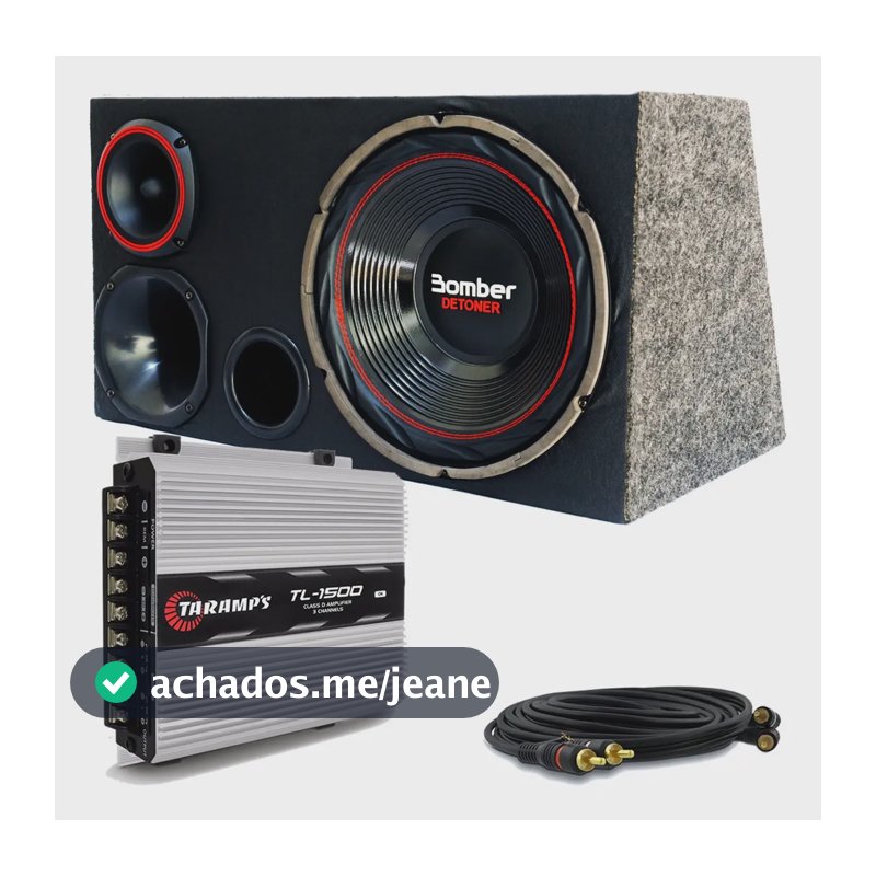 Caixa Trio Bomber Detoner Som Automotivo Completo + Taramps