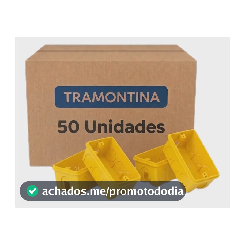 Kit 50 Caixa De Embutir 4x2 Luz Parede Tramontina Amarela