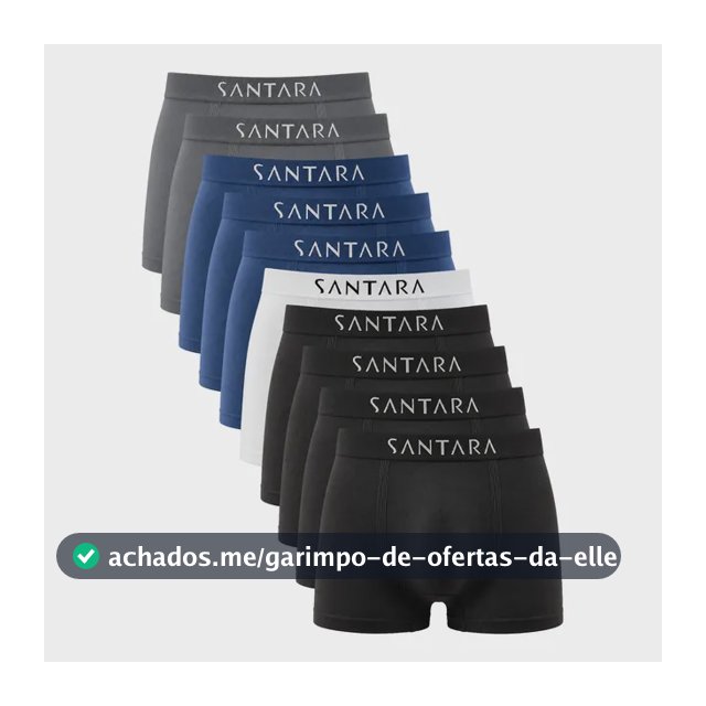 Kit Com 10 Cuecas Boxer Microfibra Sem Costura Santara Sortidas Liso Gg