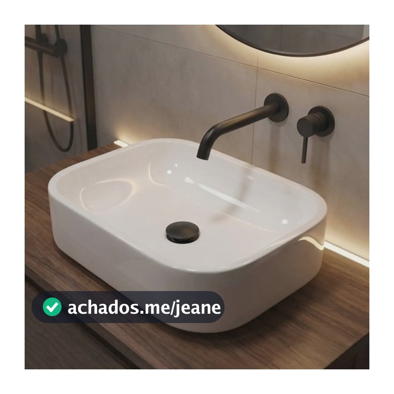 Cuba Pia De Apoio Sobrepor 37x27cm Branca Para Banheiro Lavabo Armário Gabinete Suspenso Luce - SOS Acabamentos by Orcia