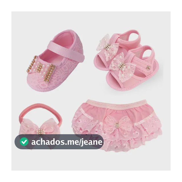 Kit Sapato Bebê De Renda, Sandália, Calcinha E Faixa Ref.r14
