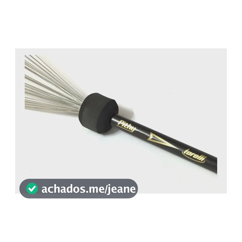 Baqueta Vassourinha Pithy Heavy Fios De Aço Cajon Torelli Preto