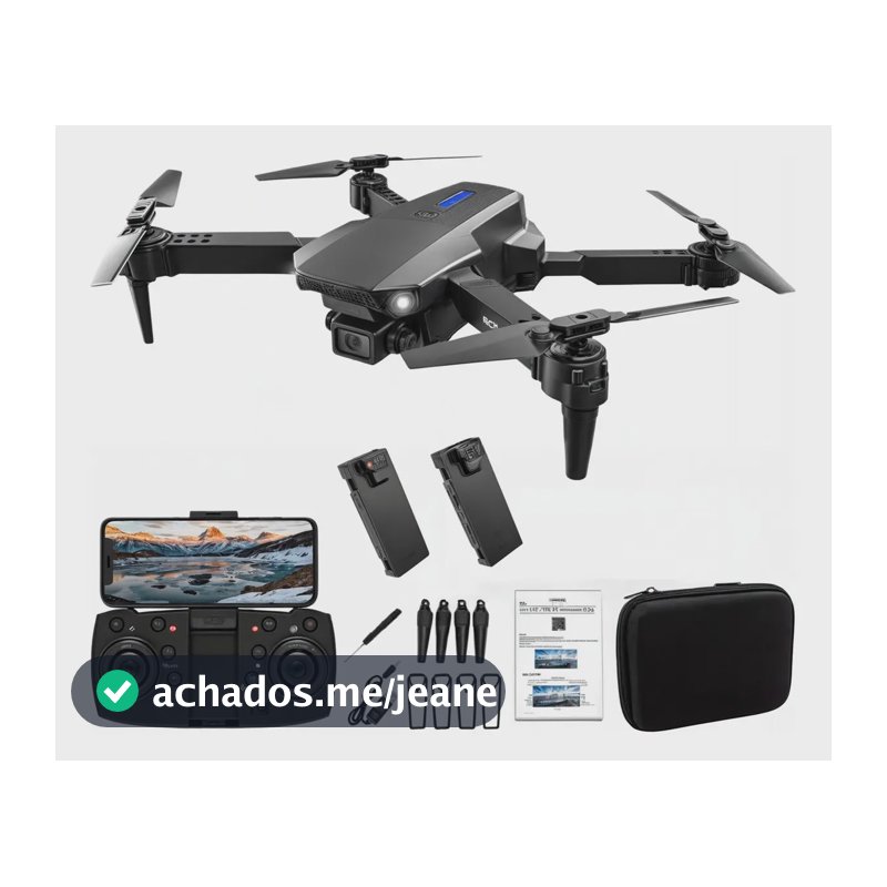 Drone E88 Pro 4k Com Câmera Para Iniciante, + Baterias Drone Preto