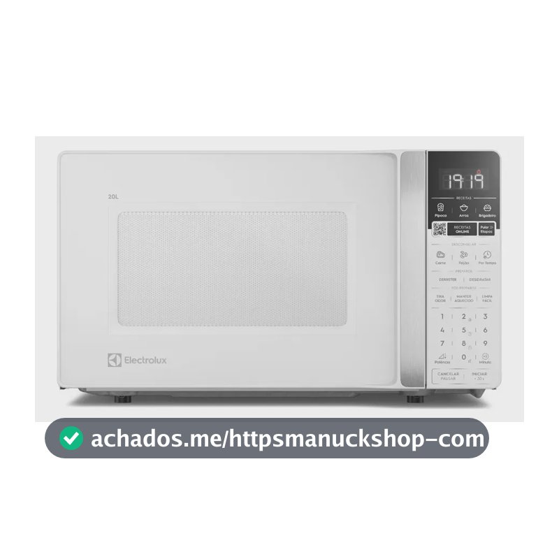 Micro-ondas Electrolux Efficient 20L Branco Função Descongelar e Receitas Pré-Programadas (ME20B)