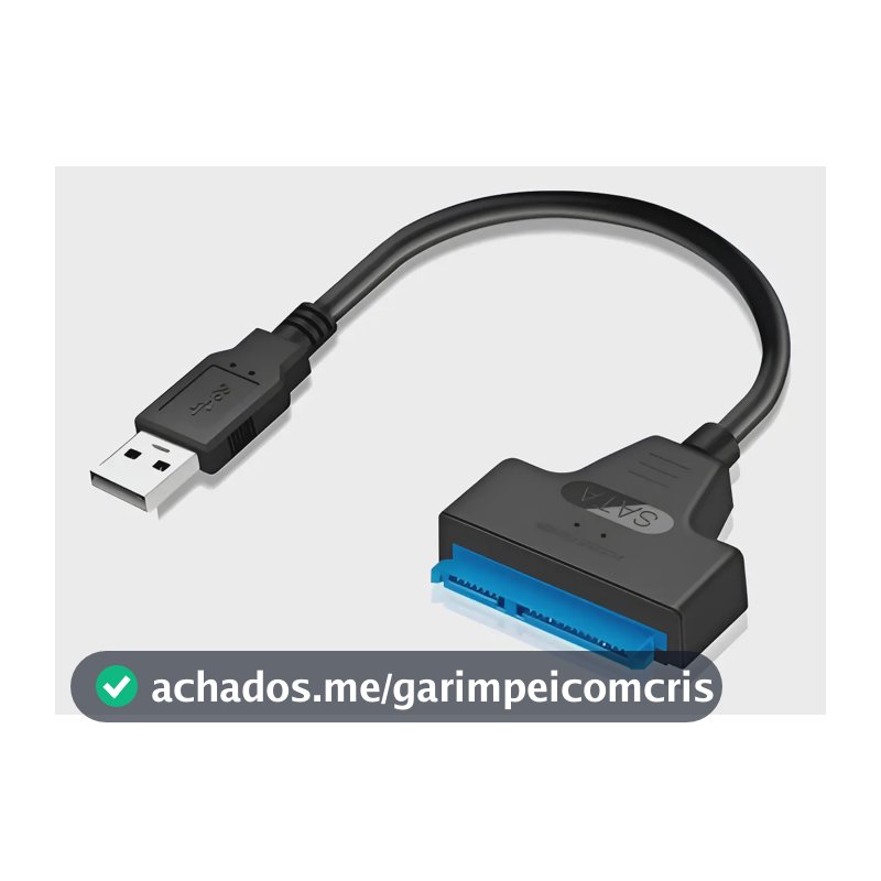 Cabo Adaptador Sata Usb Para Hd E Ssd 2.5 Cor Preto Easy Top