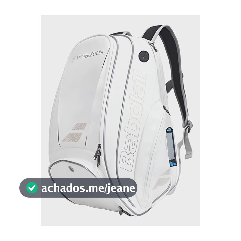 Raqueteira Babolat Pure Wimbledon 5 Compartimentos Branca Branco