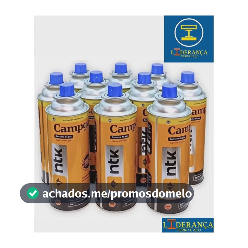Kit 10 Latas Cartucho Refil Gás 227g Para Fogareiro Maçarico Liderança