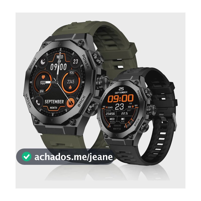 Smartwatch Aurafit AM18 Preto Tela AMOLED 1,43 Polegadas IP67 Bluetooth