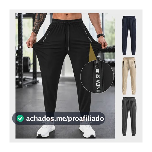 Calça Jogger Tactel Masculina Slim Academia Treino Esporte