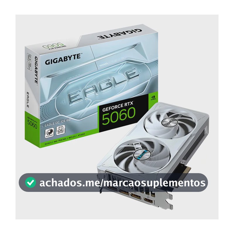 Placa De Vídeo Gigabyte Rtx 5060 Eagle Ice Oc 8gb Gdrr7 128b