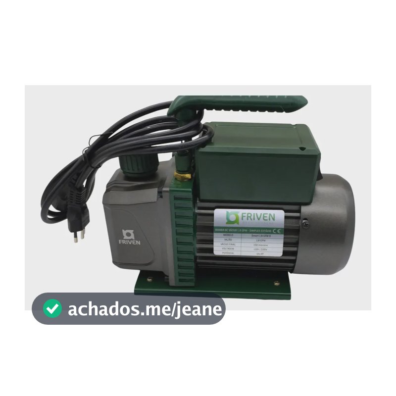 Bomba de Vácuo Friven 1.8 CFM 1/4 HP Bivolt para Refrigeração e Climatização