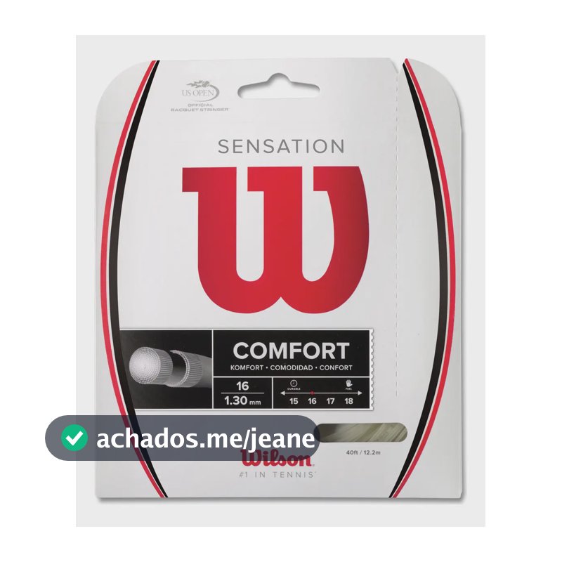 Corda Wilson Sensation Comfort 16 1.30mm - Cartela Lacrada Cor Branco Espessura 1.3 Mm