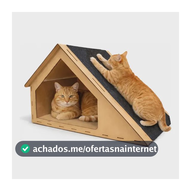 Casinha Gato Toca Arranhador Madeira Mdf Carpete 30x47x36cm - ACB Torneados em Madeiras