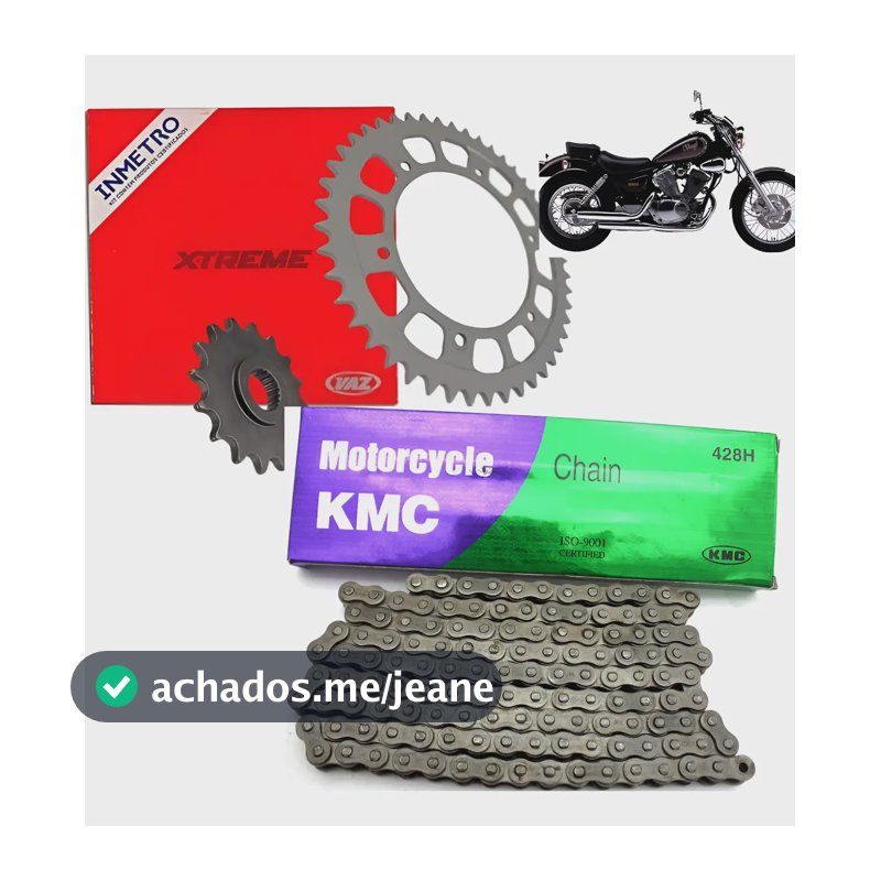 Kit Relação Yamaha Xv250 Virago Vaz/kmc Sem Retentor Ano2005 Prateado
