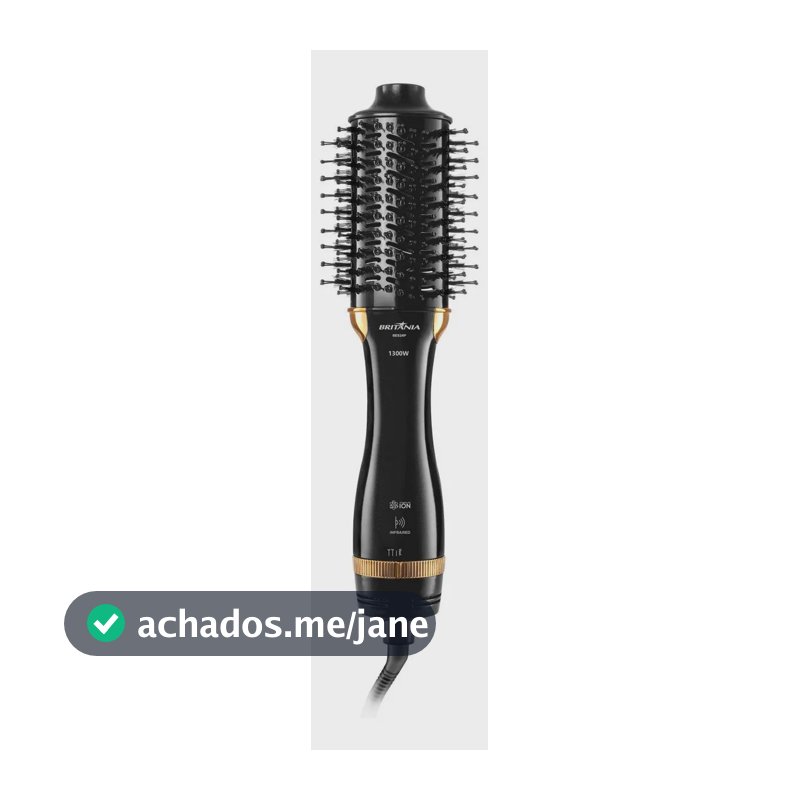 Escova Secadora Britânia Nanocerâmica 1300W Infrared BES24P Bivolt