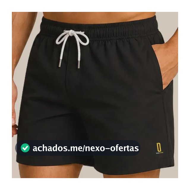 Short Masculino Neon Bermuda Praia Mauricinho Jr Rf. 001 Preto M