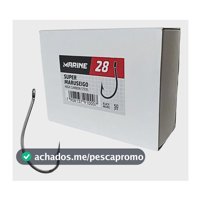 Caixa Anzol Super Maruseigo N 28 Marine 50 Unidades Pesca