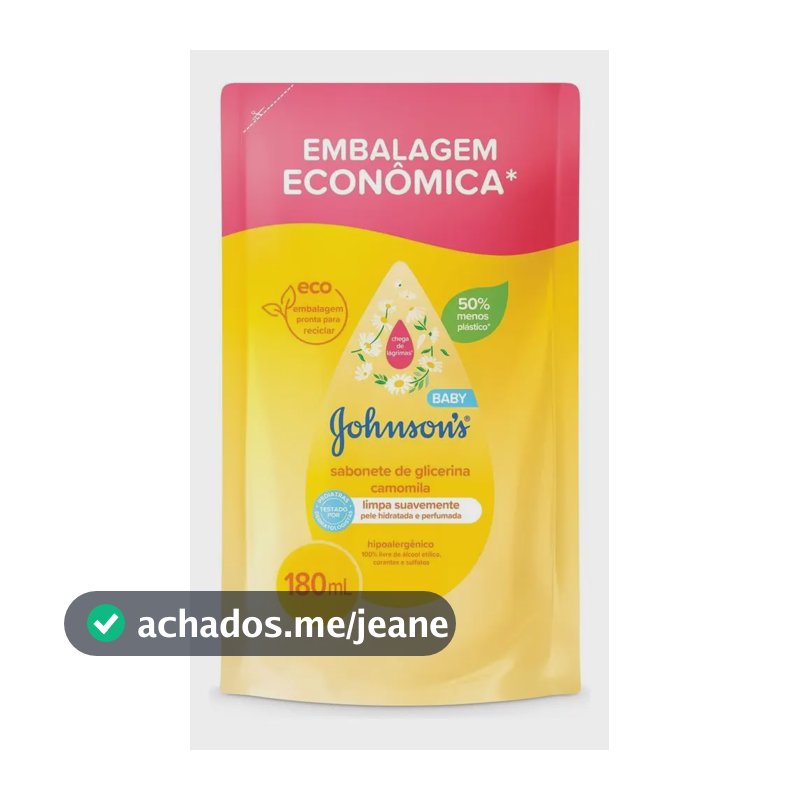 Sabonete Líquido Glicerina Camomila JOHNSON’S Baby, 180mL