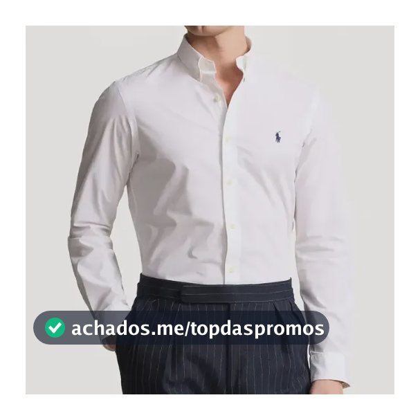 Camisa Masculina Ralph Lauren Custom Fit Branca