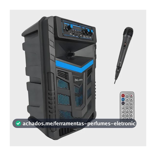 Caixa De Som Amplificada 2000w Bluetooth + Microfone Azul