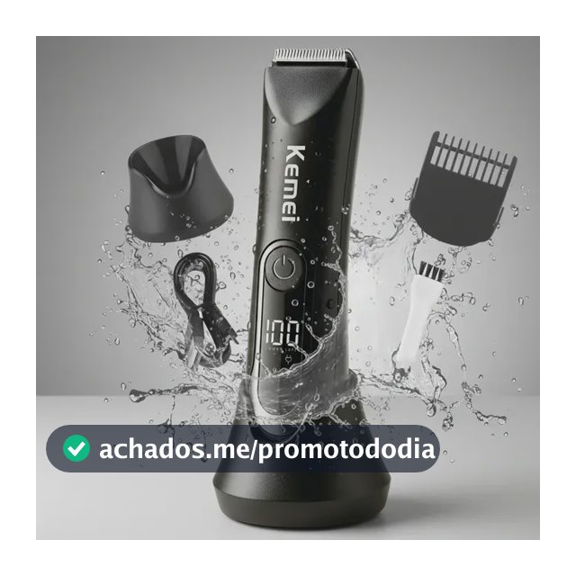 Barbeador Eletrico Depilador Pelo Removedor Intimo Kemei Preto 127/220v