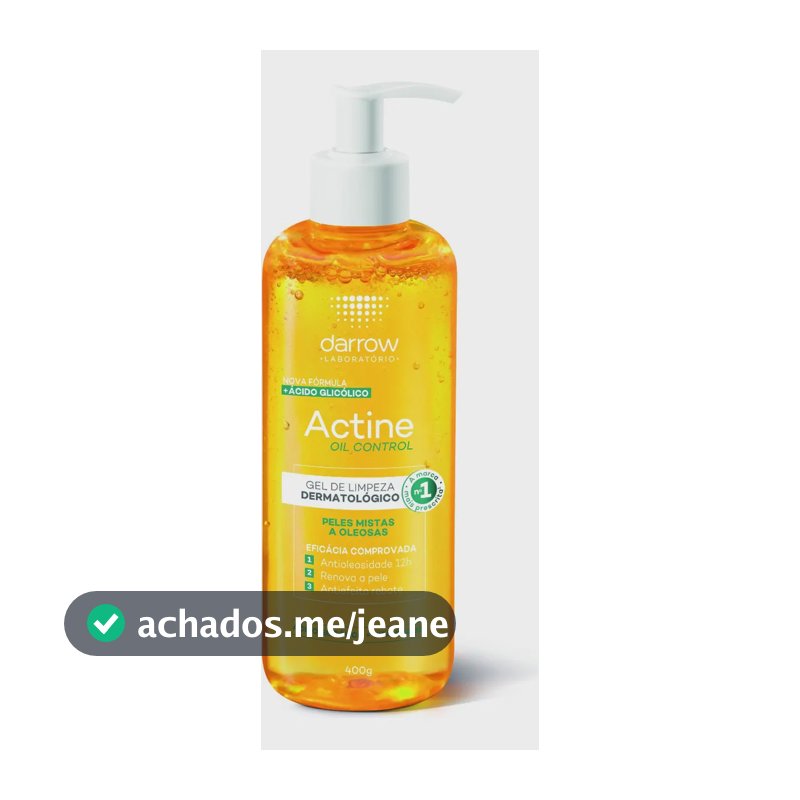 Sabonete Líquido Actine Oil Control Gel 400g Darrow  Pele Mista E Oleosa Dia/noite