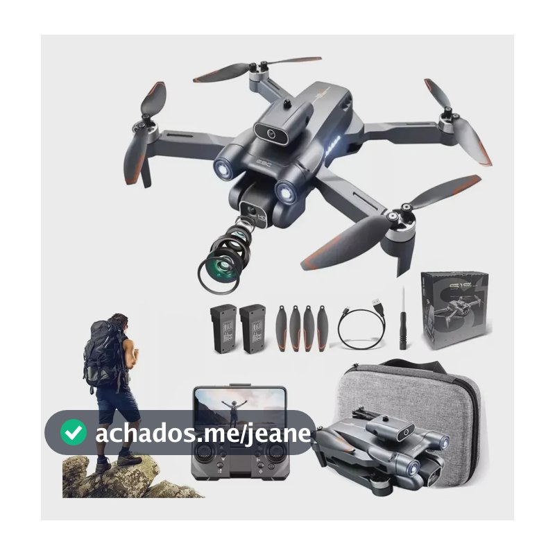 Drone Profissional S1S MAX com Câmera HD 4K FPV Wi-Fi e Duas Baterias
