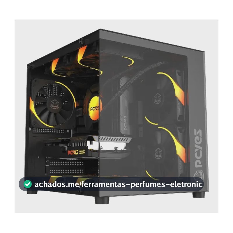 Gabinete Gamer Pcyes Forcefield Mini Black Vulcan - Gffmnbv