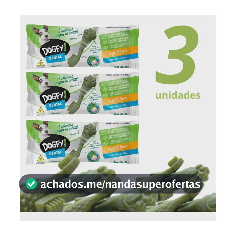 Anti Bafo Petisco Dogfy Dental Cães De Pequeno Porte 3un