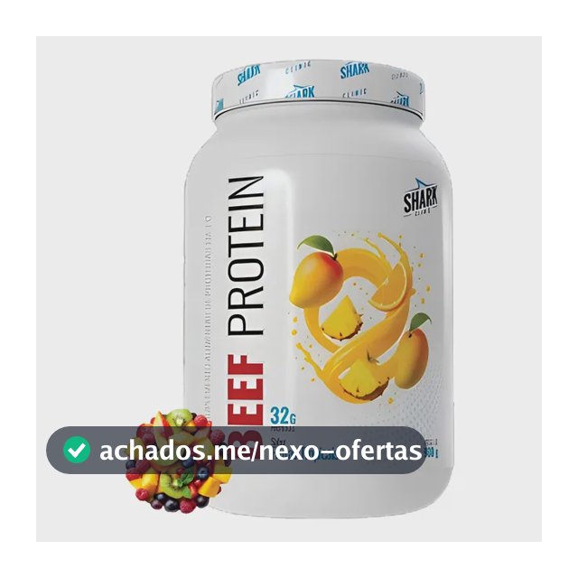 Proteína bovina isolada Shark Pro Whey Beef Zero Lac 900G em pó sabor Frutas tropicais x 900g