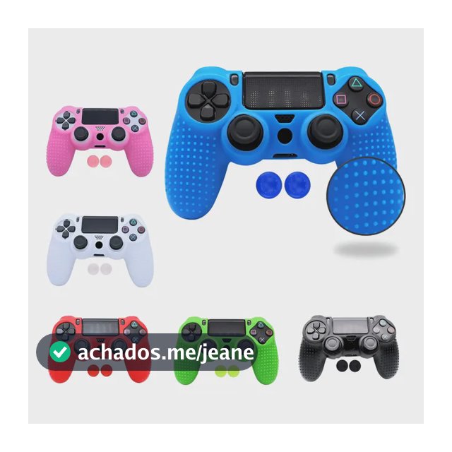 Capa Skin Silicone Antiderrapante Para Controle Ps4 + 2 Grip