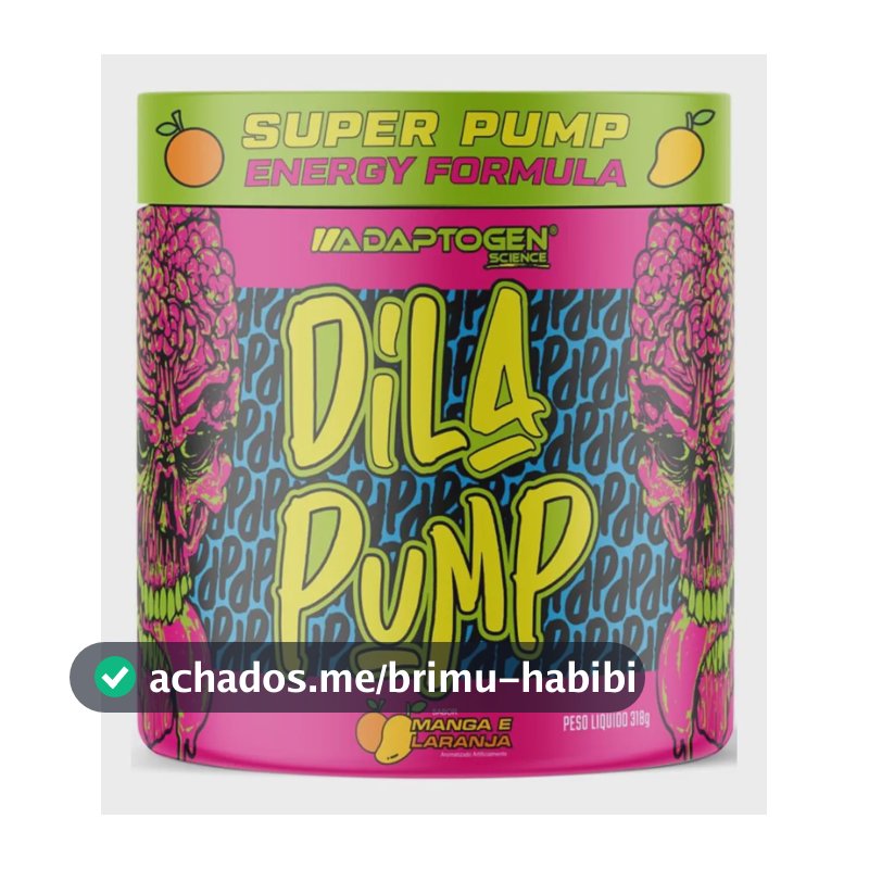 PRE TREINO C/ Beta Dila Pump 318g Adaptogen Sabor Manga E Laranja 09/26