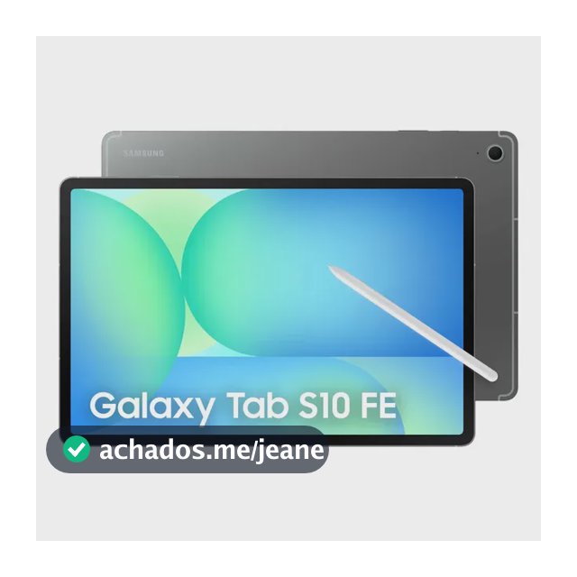 Tablet Samsung Galaxy Tab S10 FE WiFi, 128GB, 8GB, Tela 10.9" 90Hz, S Pen e Capa Inclusas Cinza