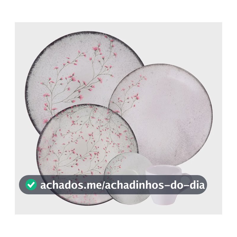 Aparelho de Jantar Tramontina Floralis Porcelana 20 peças