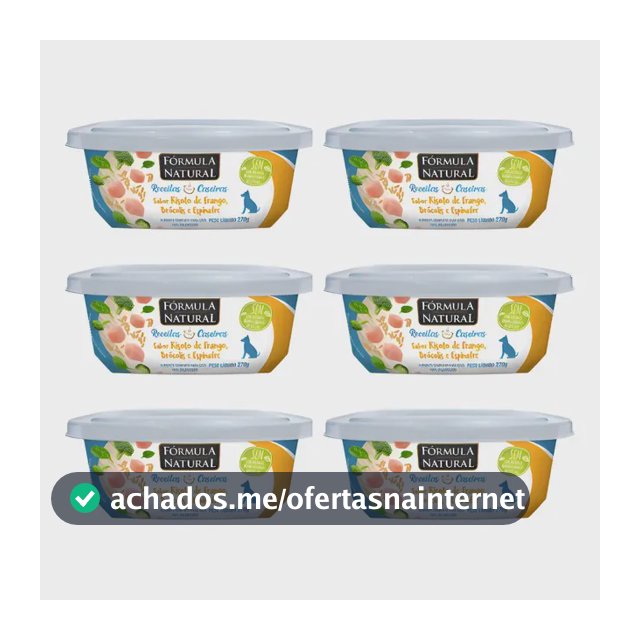 Ração Úmida Fórmula Natural Cão Adulto Risoto Frango 6x270g Comida Caseira