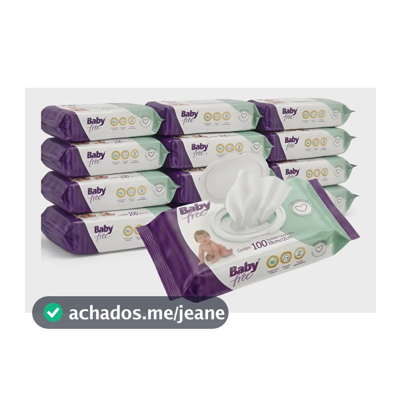 Lenços/toalhas Umedecidos Baby Free 500un Hipoalergênico Kit 12 Pacotes