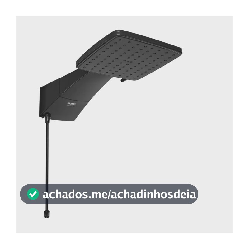 Chuveiro Elétrico Black Zagonel Ducha Quadratta Eletrônica Preto 110v 127v