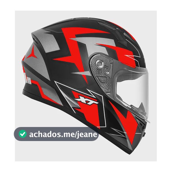 Capacete Moto Feminino Xtroy Esportivo Com Narigueira Crush Preto/vermelho Fosco Tamanho 56