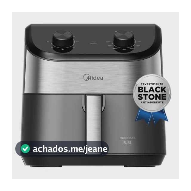 Fritadeira Air Fryer 5,5l Widemax Com Interior De Alumínio 1900w Midea