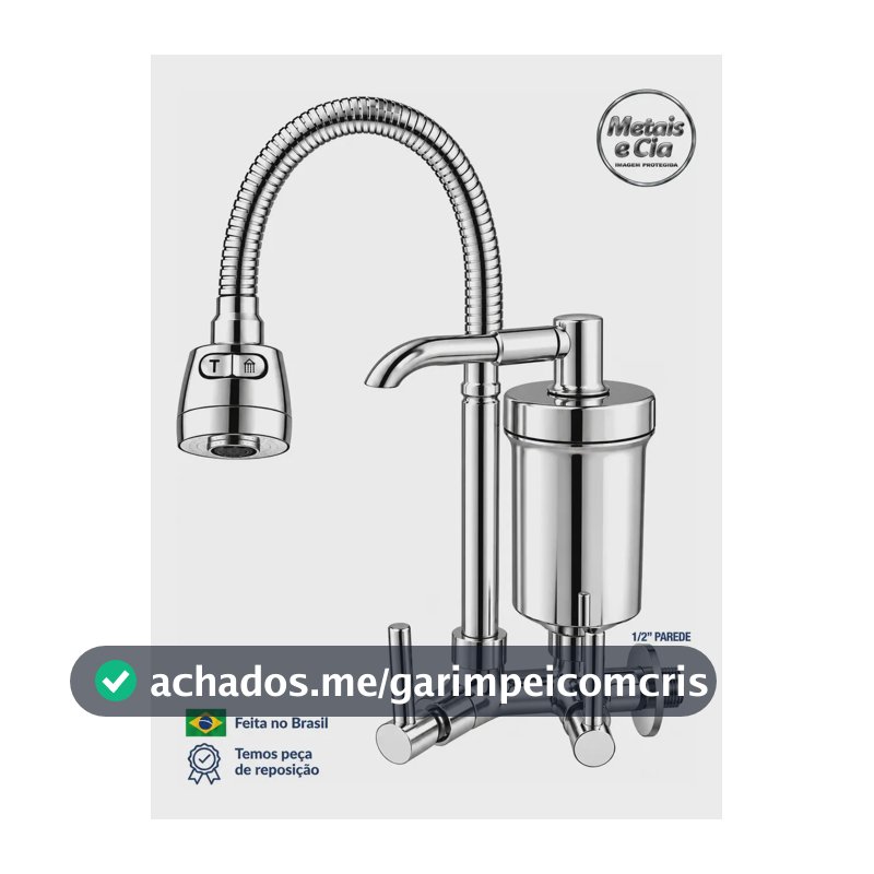 Torneira Com Filtro Gourmet Flexível Filtro Cozinha Parede Bica Com Filtro Cromado Purificador De Agua