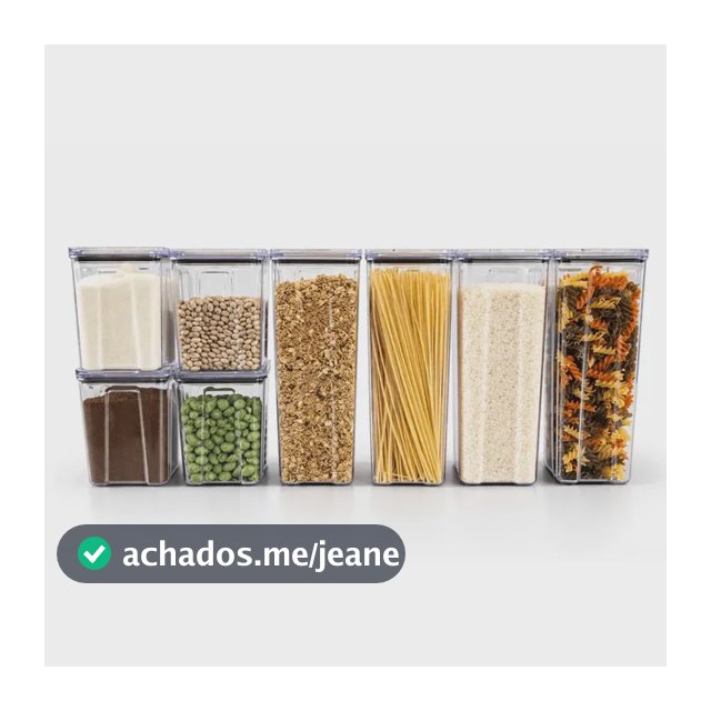 Kit 8 Pote Herméticos Empilháveis Porta Mantimento Rebirth