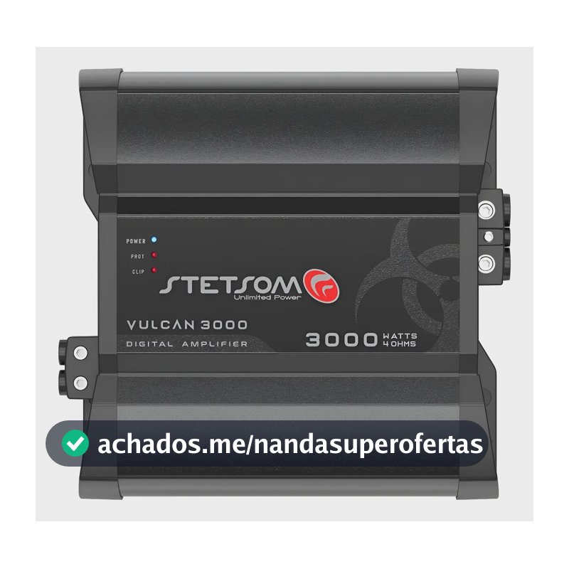 Módulo Amplificador Stetsom Vulcan 3000 1c 3000w Rms 4 Ohms Preto