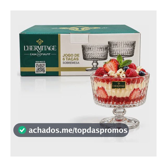 Jogo 6 Taças Cristal Para Sobremesa L'hermitage 190ml