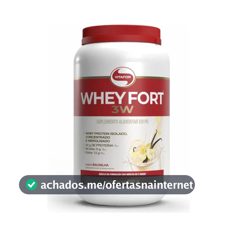 Suplemento Alimentar Whey Fort 3w 900g Vitafor Baunilha