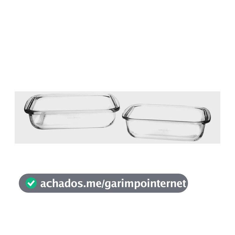 Assadeiras Quadradas Marinex 2 Peças Vidro Com Alça Transparente