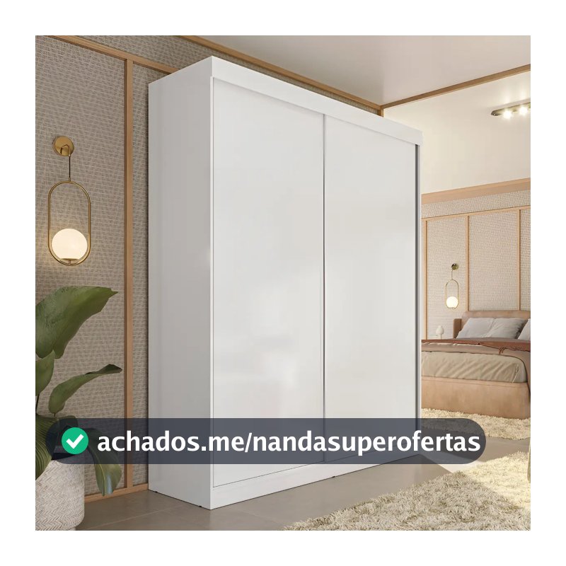 Guarda Roupa Solteiro 2 Portas De Correr 2 Gavetas Jb Cor Branco